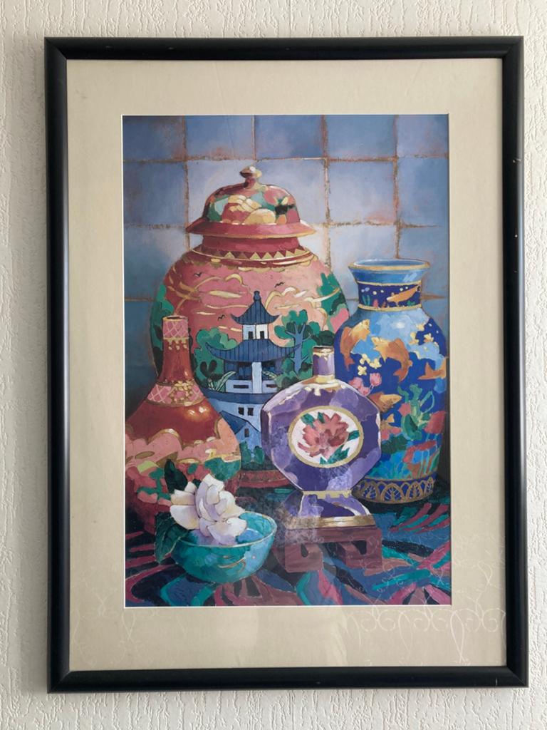 Twee ingelijste posters Chinees porcelein, Huis en Inrichting, Woonaccessoires | Wanddecoraties, Ophalen