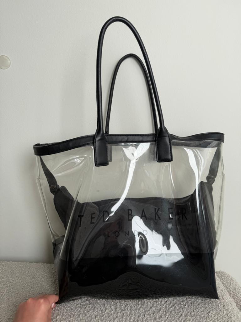 Ted Baker Shopper Tas/ Strand Tas - Transparant met zwart, Sieraden, Tassen en Uiterlijk, Tassen | Damestassen, Ophalen of Verzenden