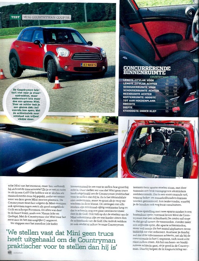 Autovisie test Mini Countryman Cooper 2010, Boeken, Ophalen of Verzenden, Gelezen, Overige merken