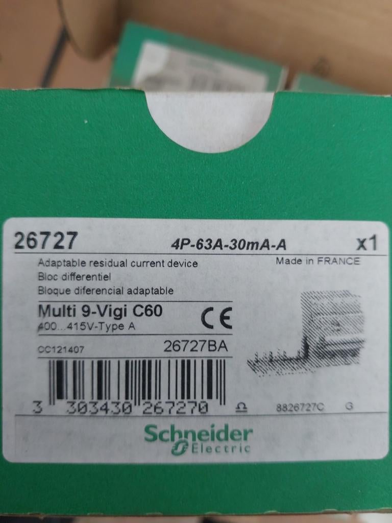 Schneider Electic  Aardlekschakelaar 4P-63A, Ophalen of Verzenden, Nieuw