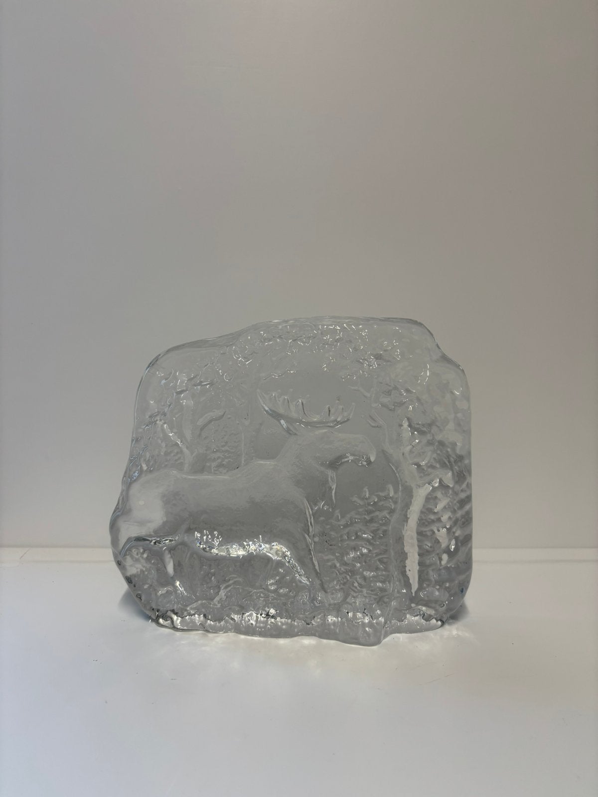 Vintage Mats Jonasson kristallen ijssculptuur Eland, Verzenden