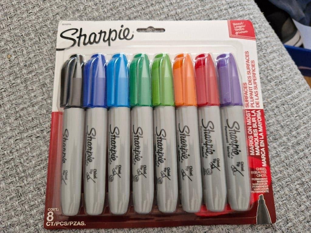 Sharpie set 8 kleuren chisel tip markers, Ophalen of Verzenden, Nieuw, Potlood of Stift