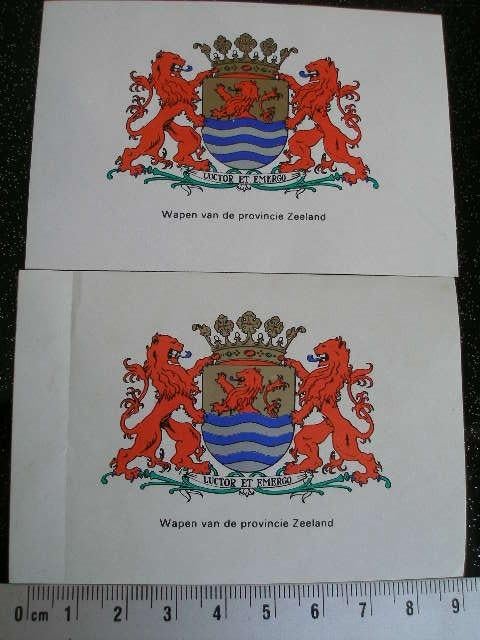 2x sticker wapen provincie zeeland embleem luctor et emergo, Verzamelen, Verzenden, Zo goed als nieuw, Overige typen
