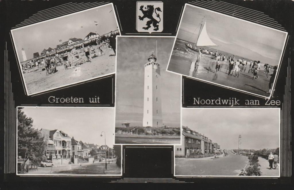 NOORDWIJK AAN ZEE  Strand Centrum Vuurtoren, Verzenden, 1940 tot 1960, Ongelopen, Zuid-Holland
