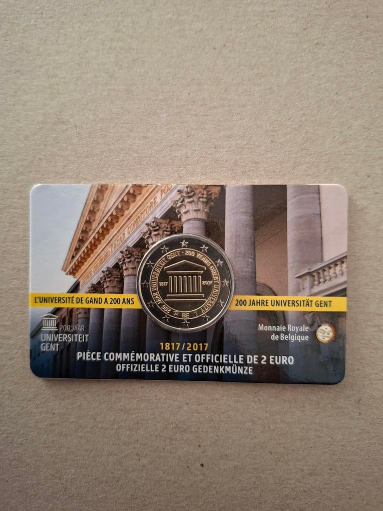 Belgie 2 euro 2017 universiteit Gent in coincard, Ophalen of Verzenden, België, 2 euro