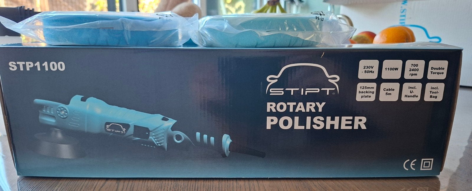 Stipt Rotary Polisher STP1100 met polijstmiddelen en pads, Auto diversen, Ophalen of Verzenden