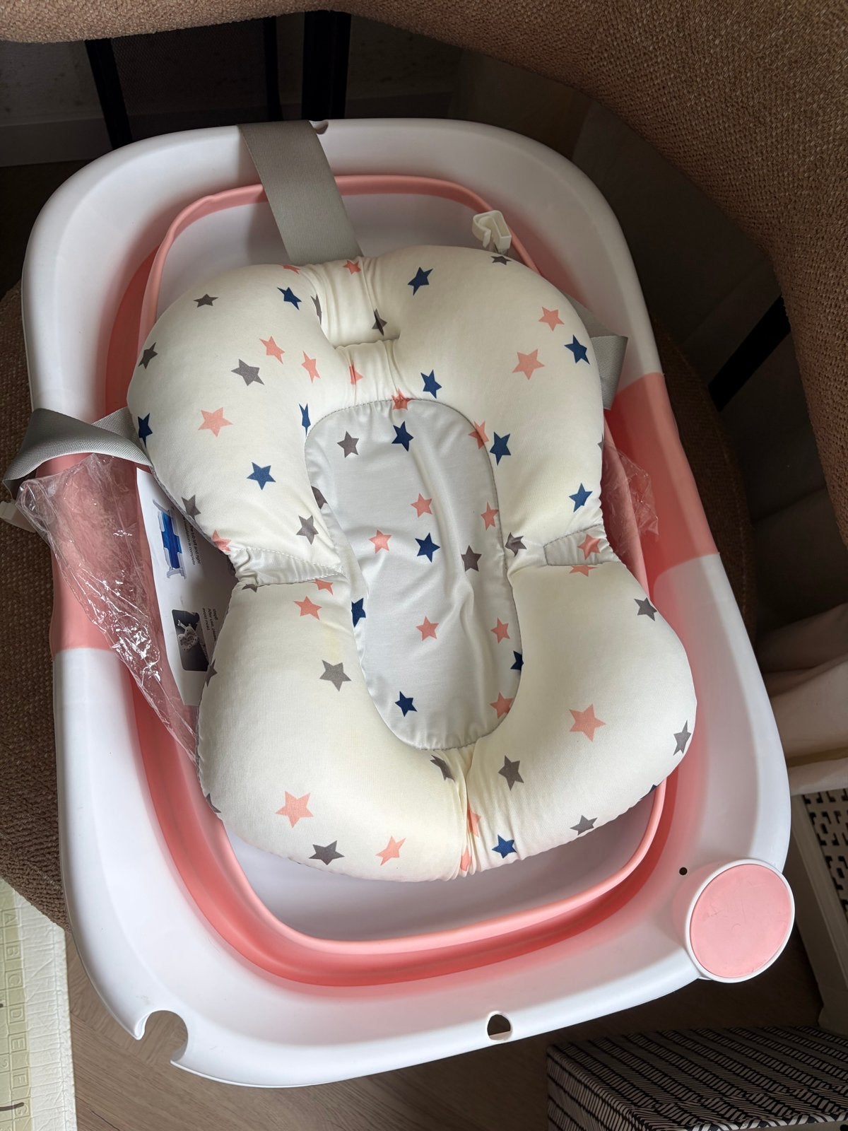 Opvouwbaar babybadje met badzitje - Roze, Kinderen en Baby's, Badjes en Verzorging, Overige merken, Gebruikt, Ophalen of Verzenden