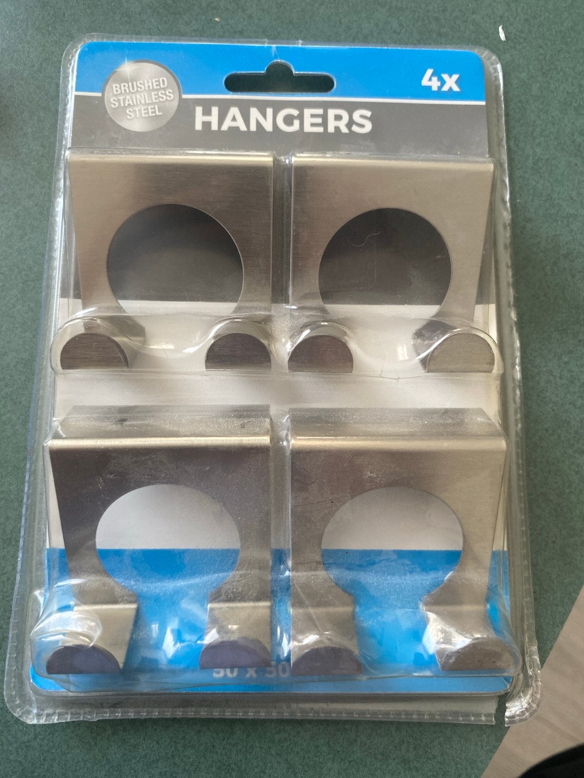 4x RVS Ophanghaken - Geborsteld Roestvrij Staal, Ophalen of Verzenden, Nieuw, Zilver, Metaal