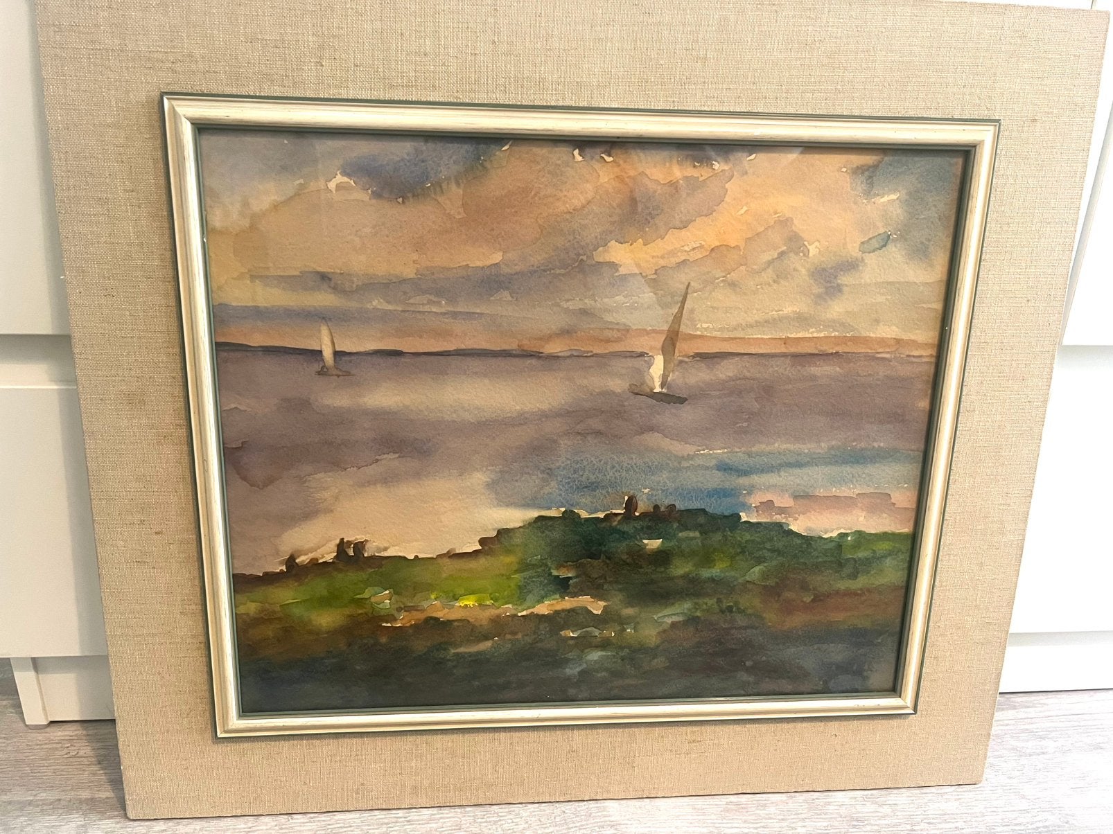 Jan Altink Aquarel schilderij zeilboten op de wadden, Antiek en Kunst, Kunst | Schilderijen | Klassiek, Ophalen of Verzenden