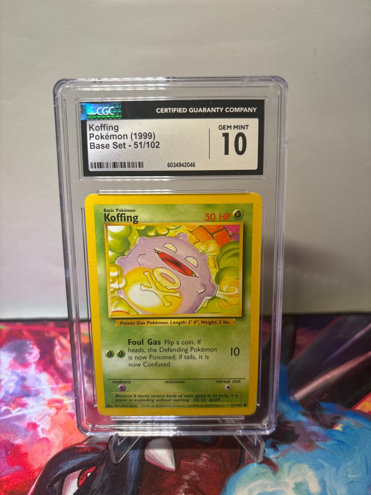 Koffing Pokémon (1999) Base Set - 51/102 CGC Gem Mint 10, Ophalen of Verzenden, Zo goed als nieuw, Losse kaart