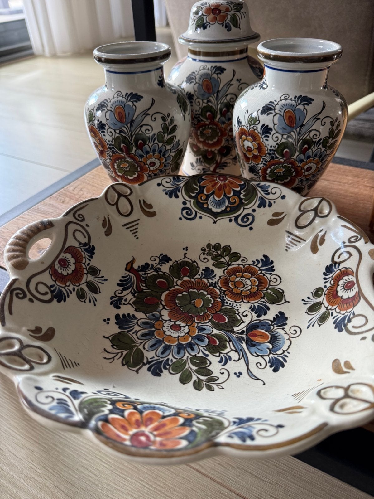 Antiek Delfts Blauw Aardewerk Set - Kaststel, Ophalen