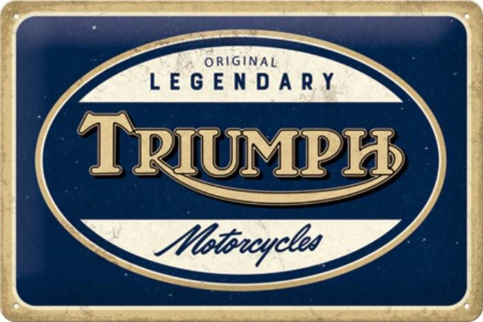 Triumph Motorcycles logo relief reclamebord van metaal deco, Verzamelen, Automerken, Motoren en Formule 1, Nieuw, Auto's, Ophalen of Verzenden