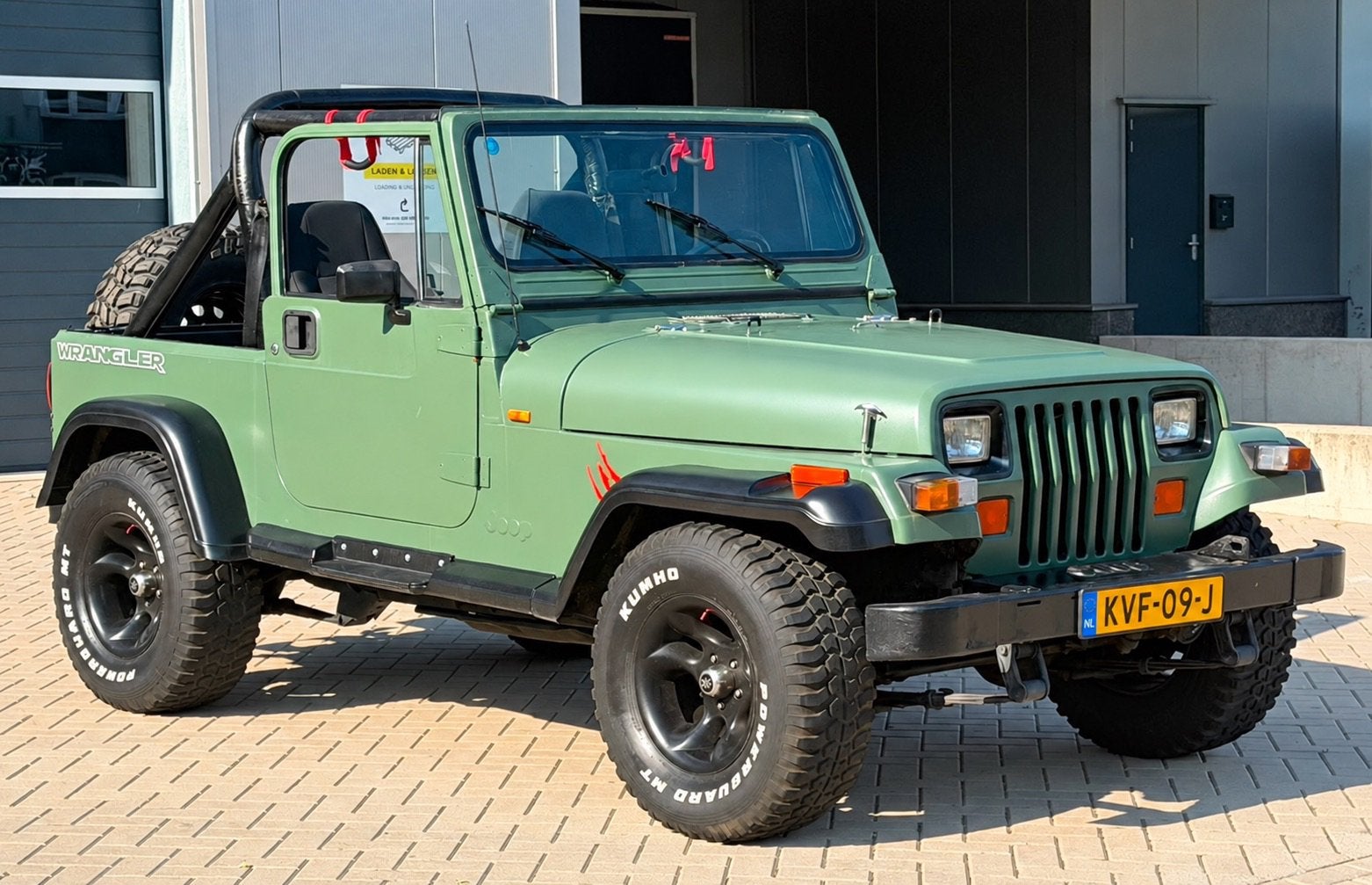 ‼️JEEP WRANGLER YJ 2.5 4WD BJ1989 GROEN HARDTOP SOFTTOP‼️, Auto's, 2500 cc, 450 kg, Trekhaak, Zwart