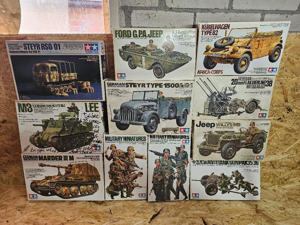 Tamiya minatures en modelbouwvoertuigen (K007), Verzenden, Gebruikt, 1:35 tot 1:50