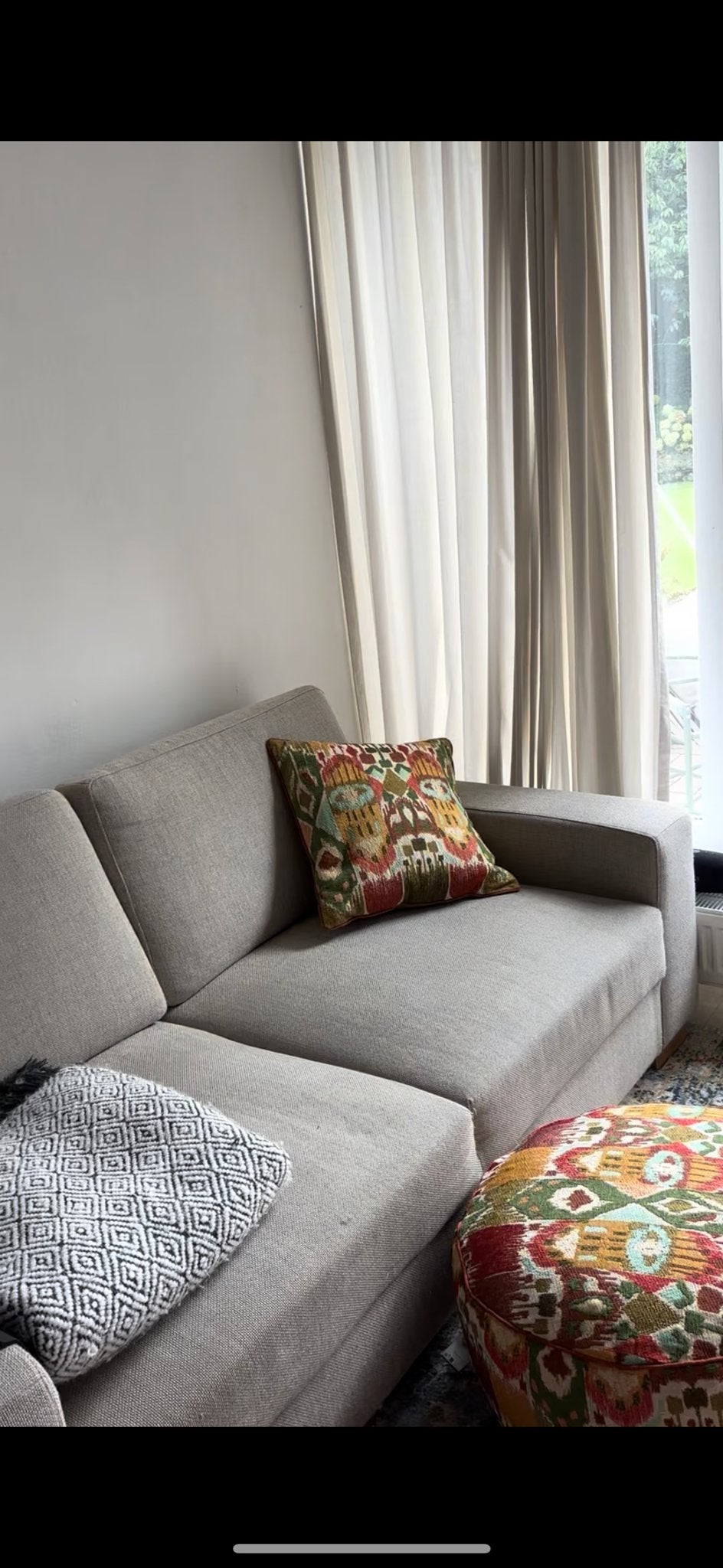 IKEA FRIHETEN 3-zitsbank grijs beige, Ophalen, Hoekbank, Driepersoons, Zo goed als nieuw