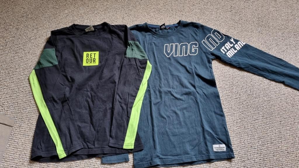 2x t-shirt met lange mouwen maat 152, Kinderen en Baby's, Ophalen of Verzenden, Jongen, Shirt of Longsleeve