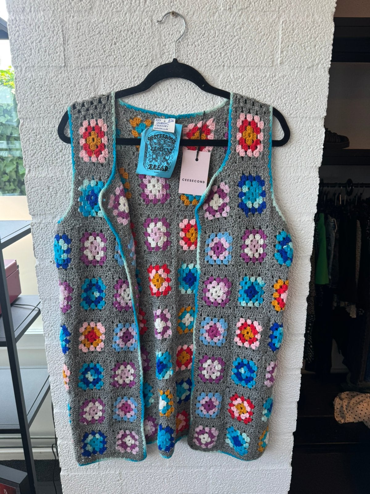 Vintage retro gehaakt vest 70s maat l, Ophalen of Verzenden, Zo goed als nieuw, Maat 38/40 (M)