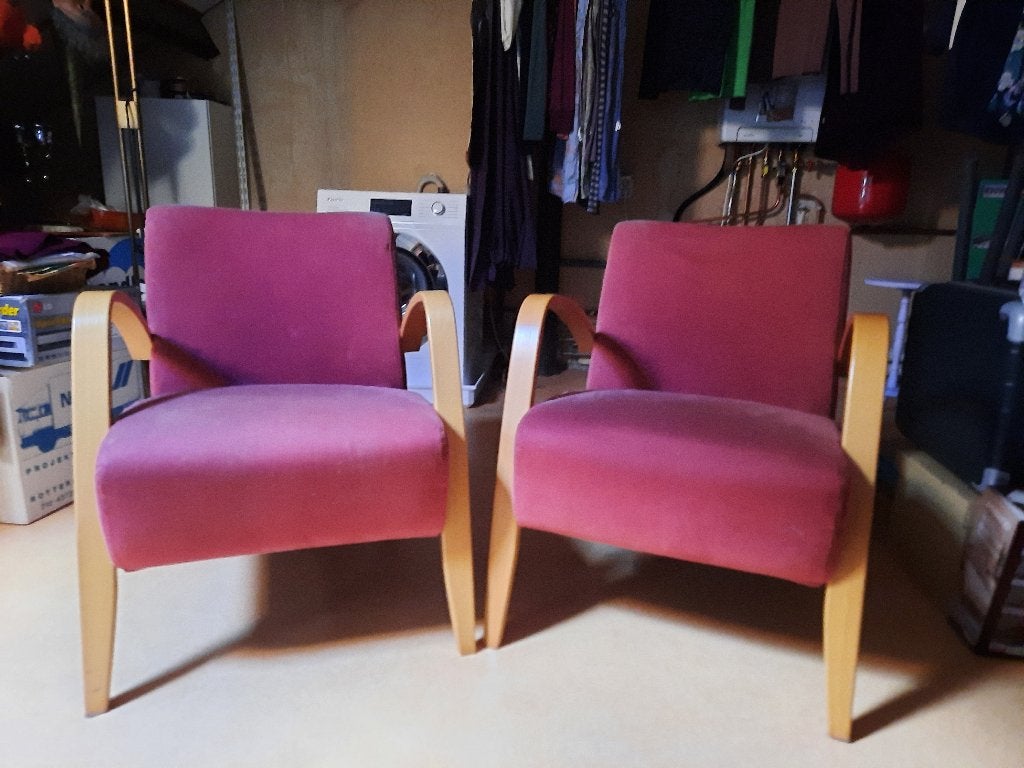fauteuil roze, Ophalen, Gebruikt, Minder dan 75 cm, Stof