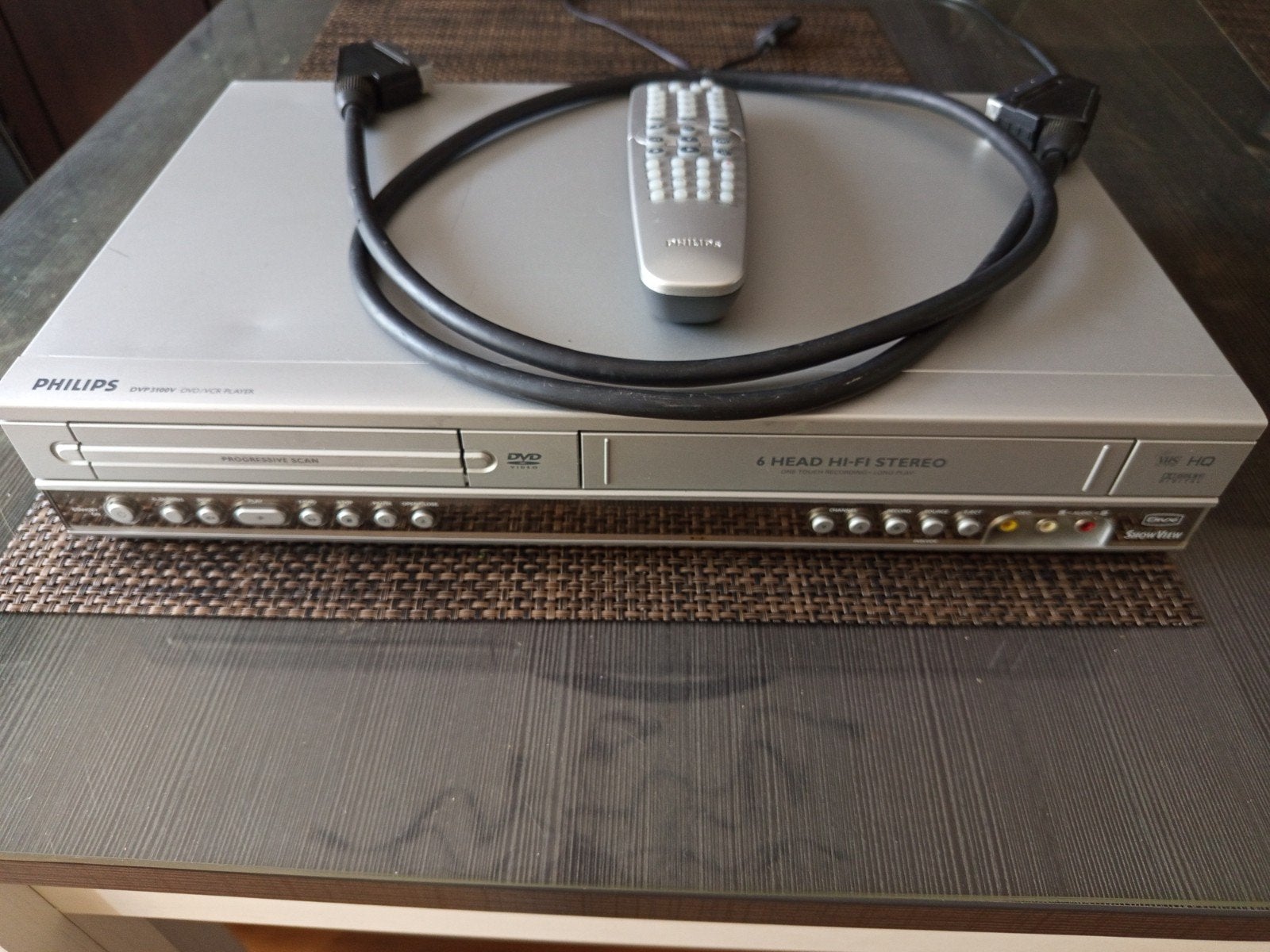 Philips DVP3100V Combi – 6-Head Hi-Fi Stereo videorecorder, Audio, Tv en Foto, Videospelers, Ophalen of Verzenden, Gebruikt, VHS-speler of -recorder