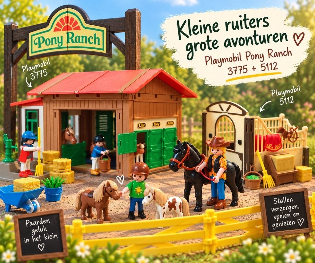 Playmobil 3775 Pony Ranch + 5112 stal, paarden & extra’s, Gebruikt, Gebouw, Losse onderdelen, Ophalen of Verzenden