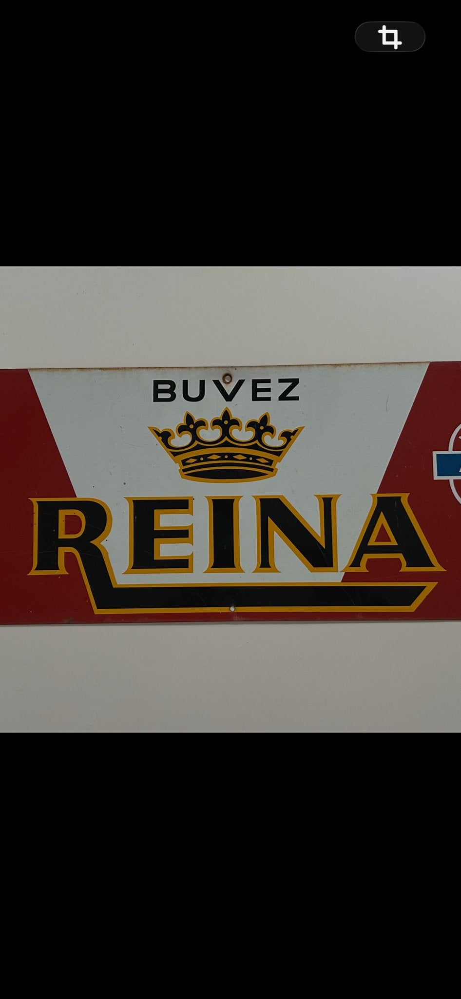 Vintage Emaille Reclamebord Reina - Frans Design, Antiek en Kunst, Ophalen of Verzenden