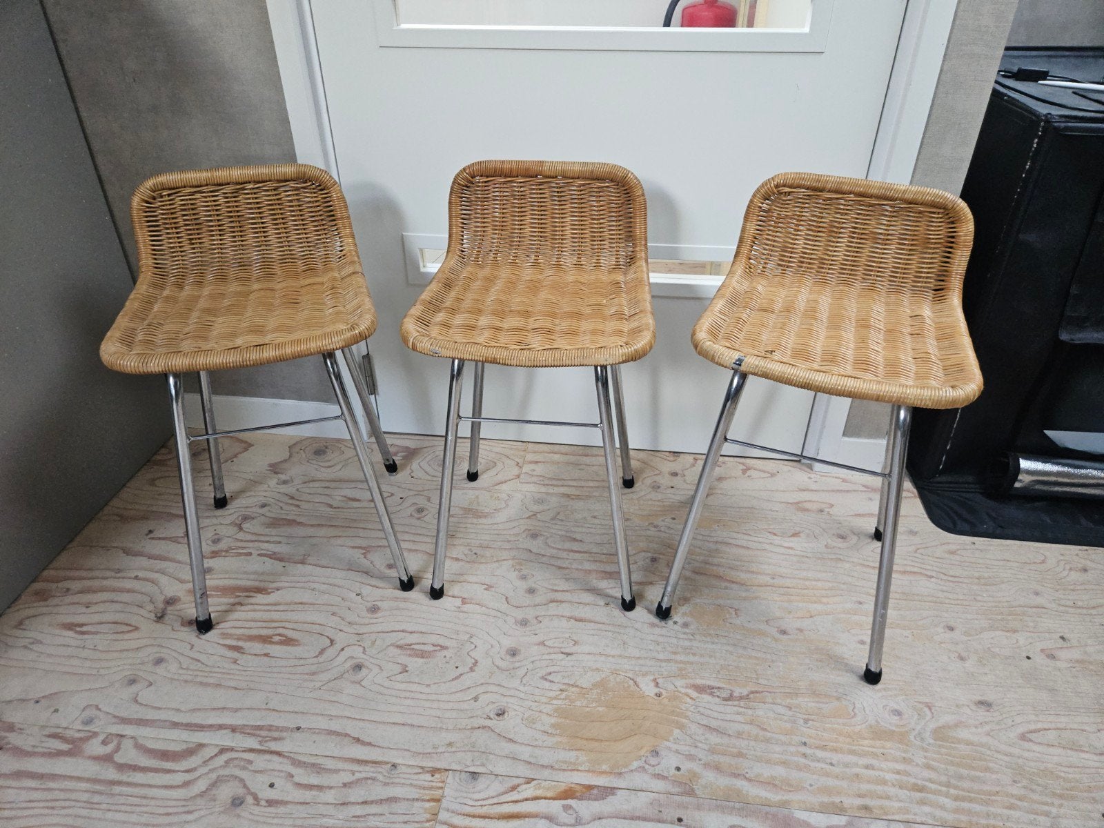 Vintage rotan barkruk Dirk van Sliedregt, jaren '70, Ophalen