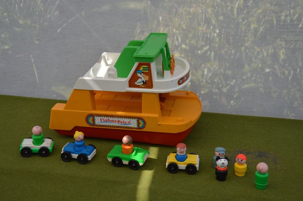Vintage Fisher Price family veerboot / Ferry Boat #932,1978, Ophalen of Verzenden, Gebruikt, Speelset