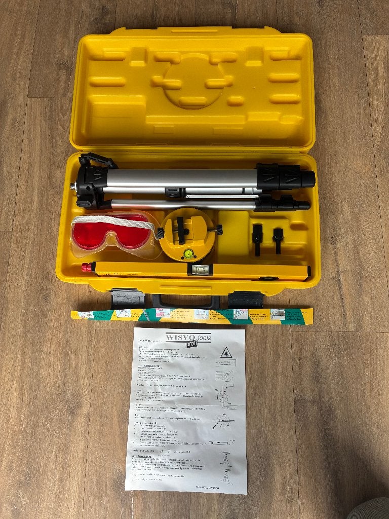 Laser Waterpas, set met statief en bril, WISVO Tools Pro, Doe-het-zelf en Verbouw, Ophalen, Nieuw, Overige meters