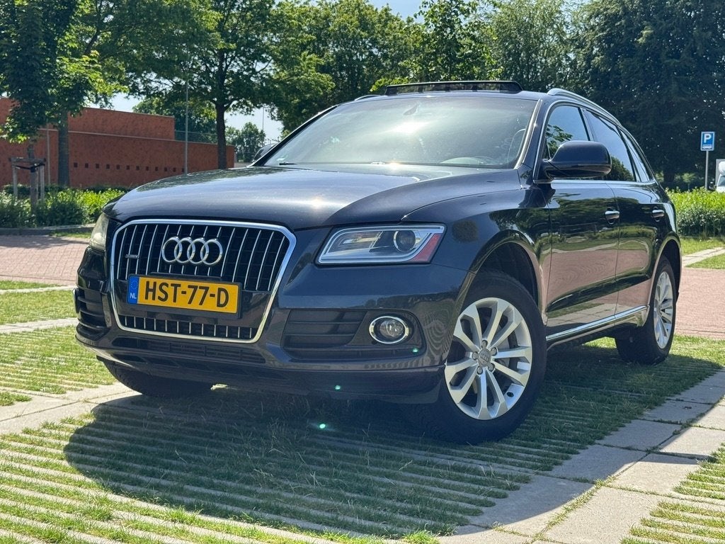 Audi Q5 2014 8-traps AUTOMAAT, B&O/PANORAMA/CLIMA/NAVI, Auto's, Audi, 4 cilinders, Blauw, Leder, Bruin