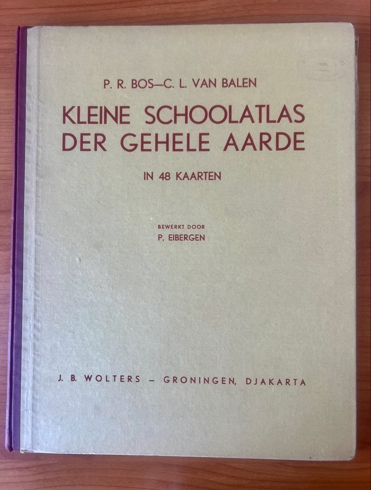 Kleine Schoolatlas der Gehele Aarde - P.R. Bos - 1952, Gelezen, Bosatlas, Ophalen of Verzenden, 1800 tot 2000