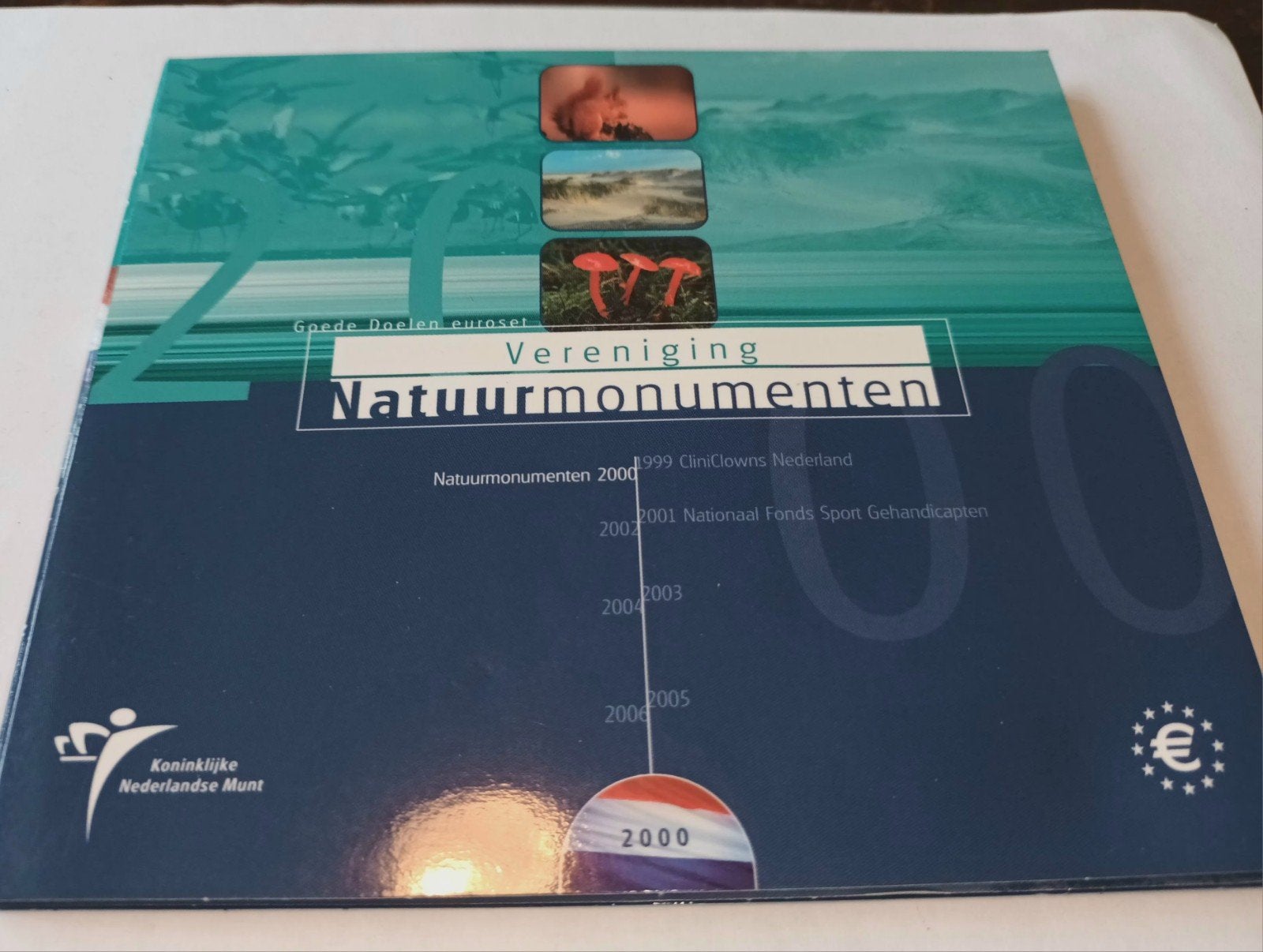 Goede Doelen Euroset 2000 - Vereniging Natuurmonumenten, Postzegels en Munten, Munten | Nederland, Ophalen of Verzenden