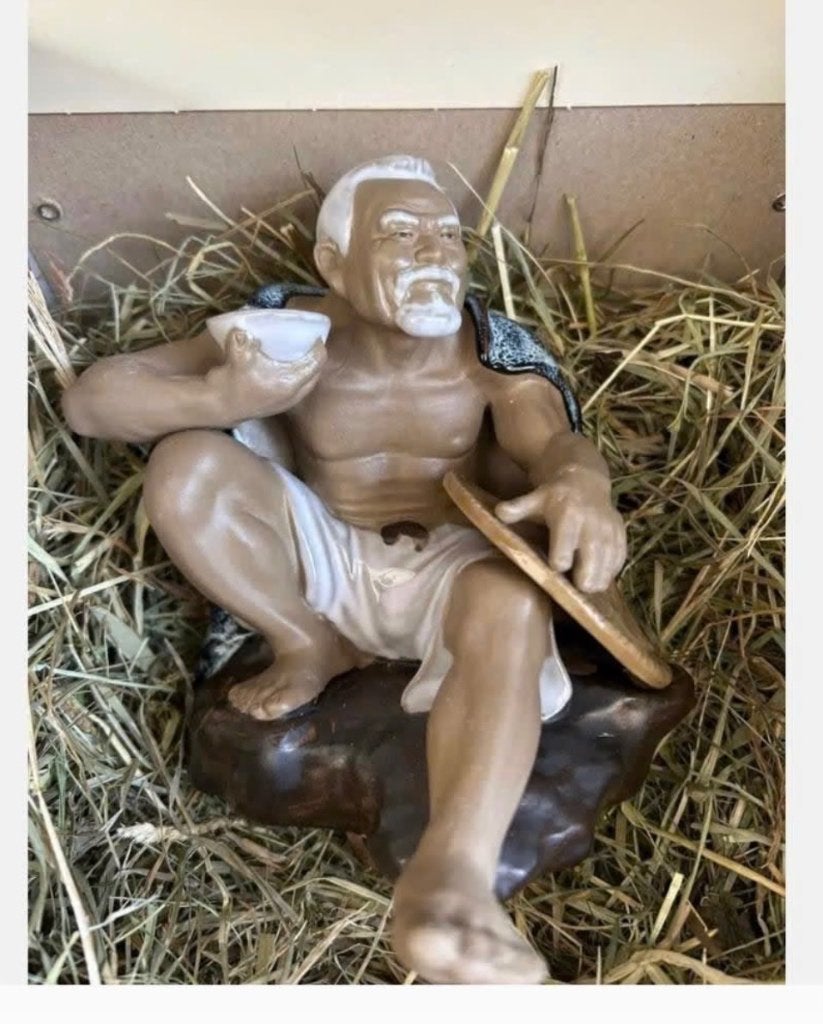 Chinees stenen beeld, Vintage Shiwan Chinese Mudman, Ophalen of Verzenden