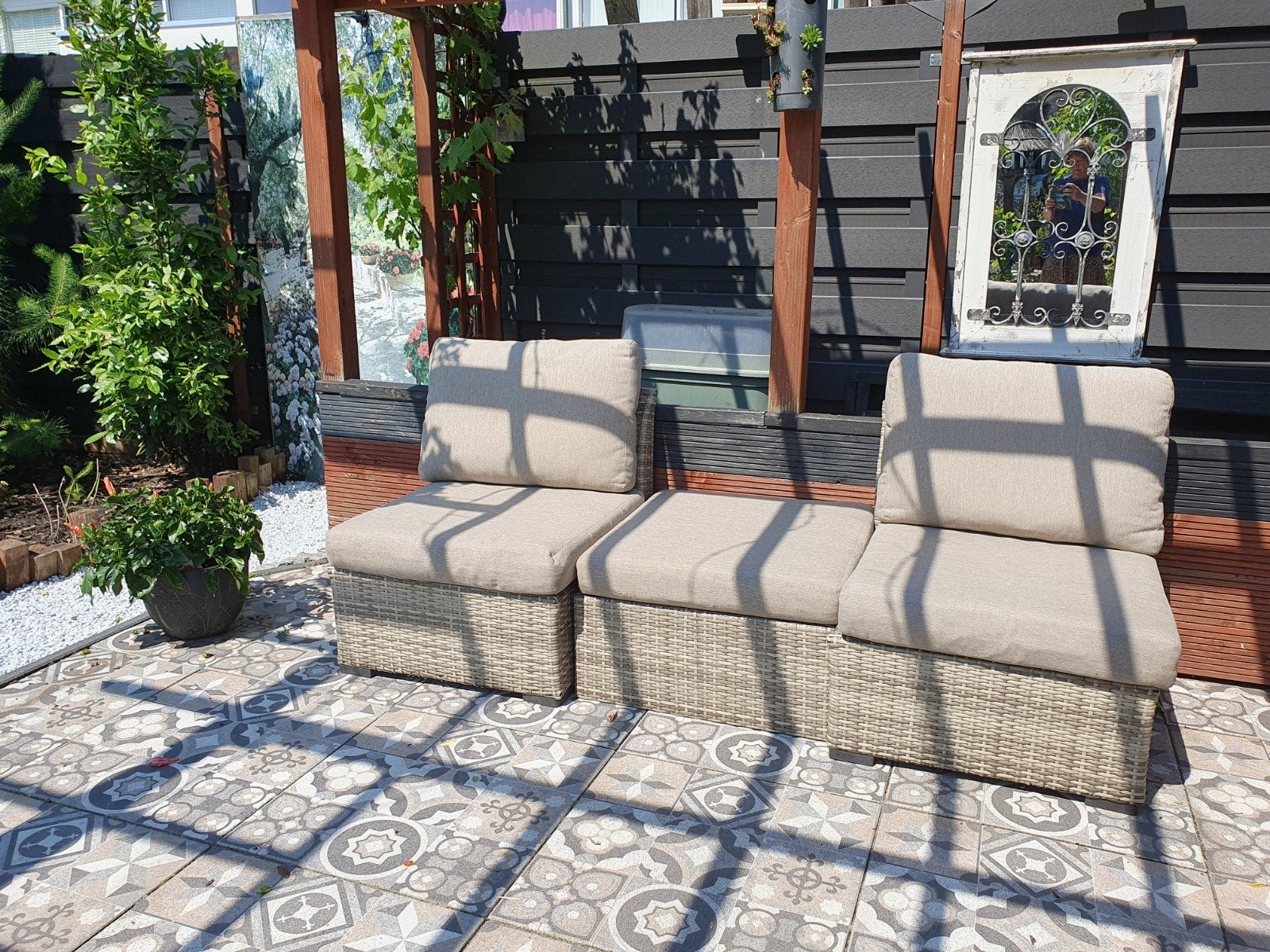 Wickerset, 2 zitplaatsen, Gebruikt, Hocker, Ophalen of Verzenden