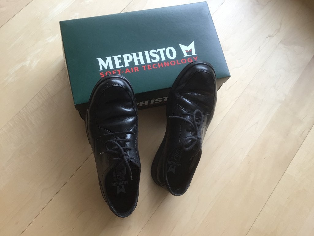 Zwarte veterschoenen Mephisto maat 9.1/2, Kleding | Heren, Zwart, Ophalen of Verzenden, Mephisto, Gedragen