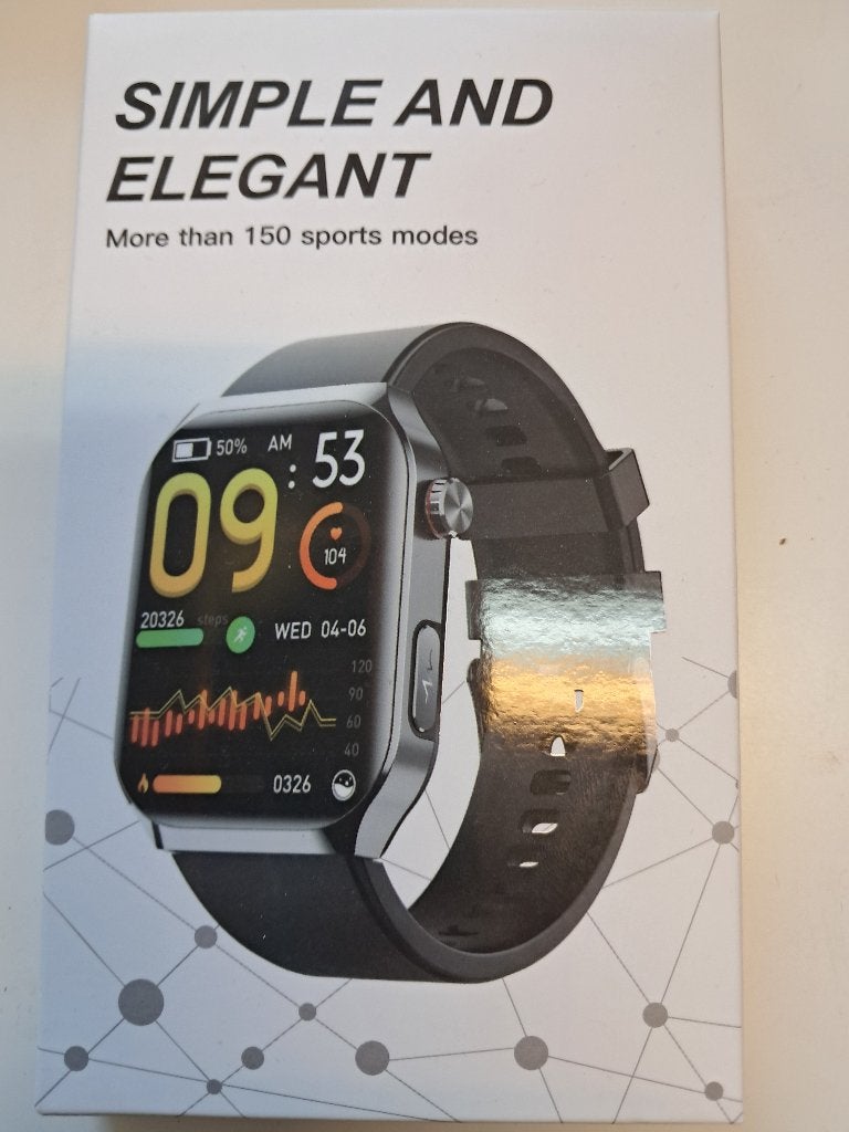 Smartwatch Fitness Tracker – Zwart, Afstand, Onbekend, Zwart, Nieuw