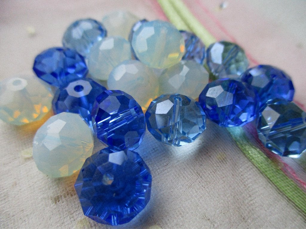 3078/ mix blauwe tsjechische crystal kralen, Ophalen of Verzenden, Nieuw, Kraal