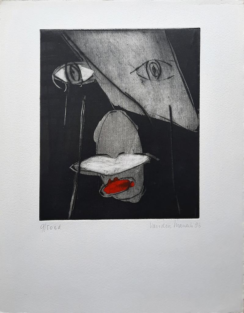 Zonder Titel 9/50 - Kunstenaar: Anneke van der Mandele, Antiek en Kunst, Kunst | Etsen en Gravures, 33 cm, Ophalen of Verzenden