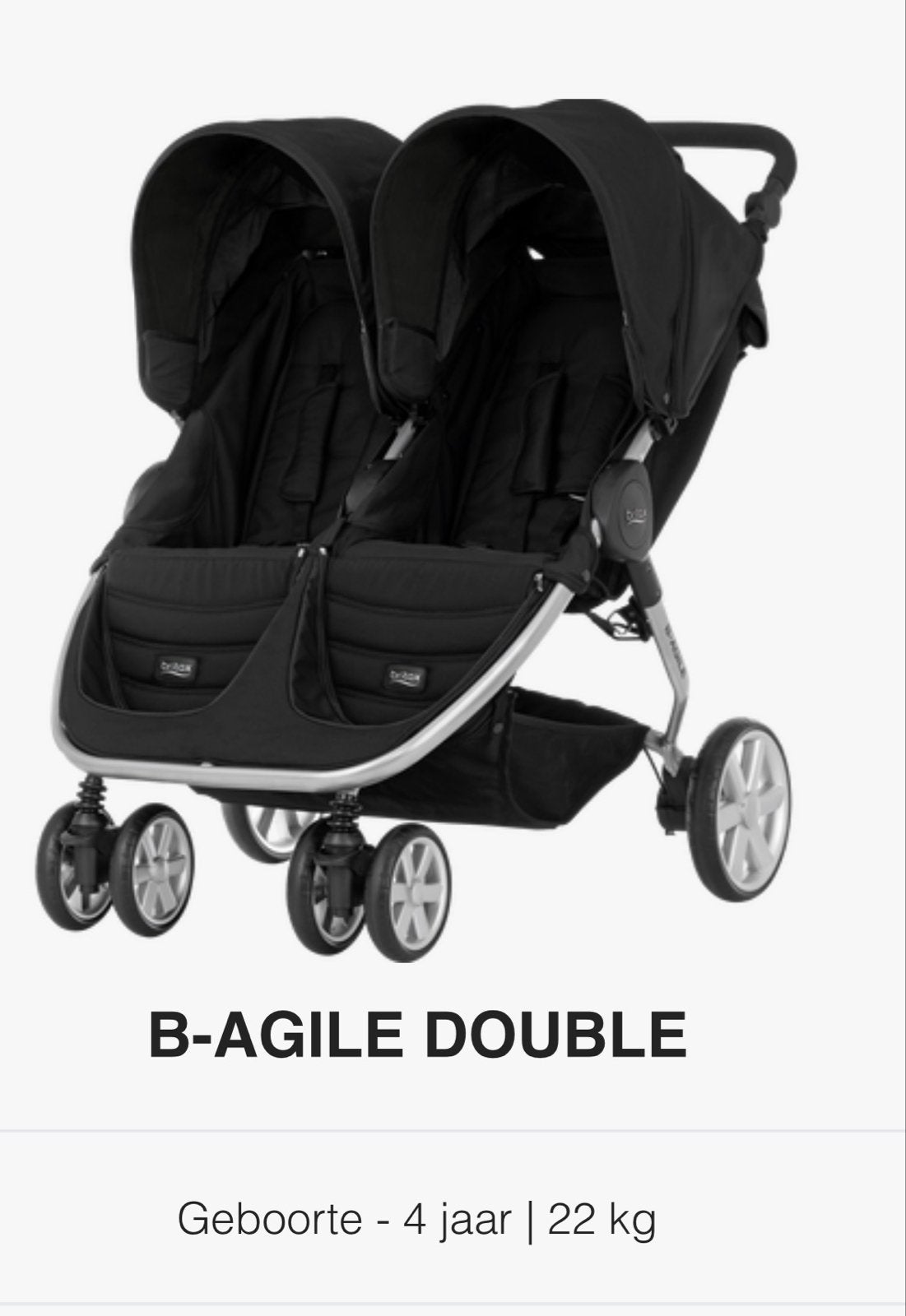 Britax B-Agile Double duowagen met nieuwe regenhoes