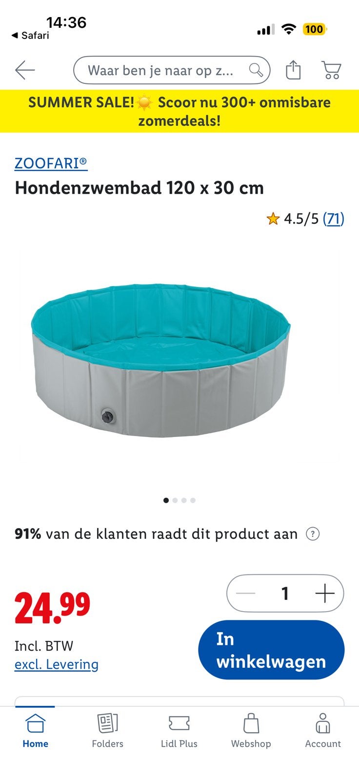 Honden bad, geen lekkages, Ophalen, Gebruikt