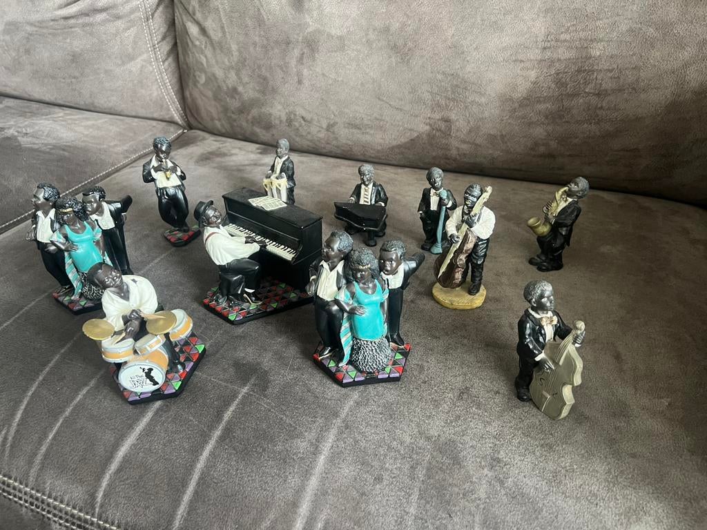 Vintage Jaren ‘90...17 Stuks Beeldjes Muzikanten Polystone., Ophalen of Verzenden, Zo goed als nieuw, Mens