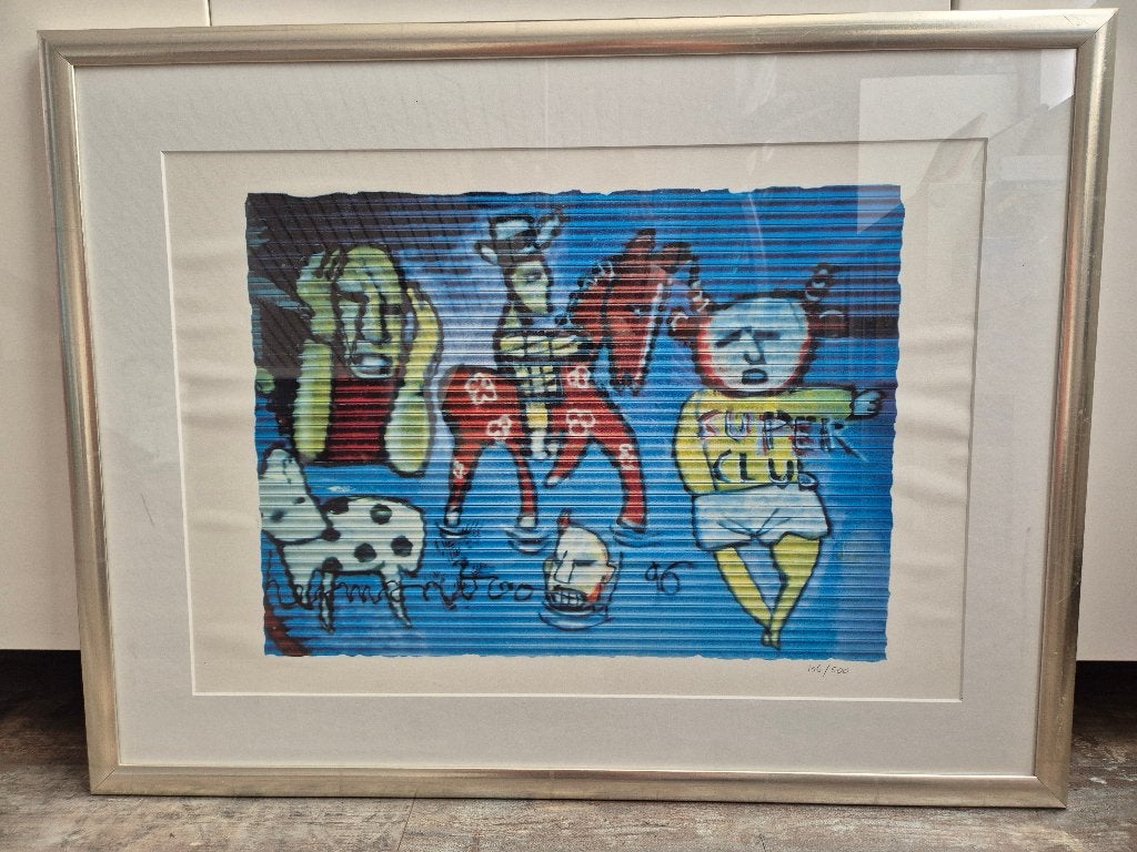 Herman Brood. Zeefdruk Rolluikenserie '96 incl Nielsen-lijst, Antiek en Kunst, Ophalen, Zeefdruk, Overige onderwerpen, Gelimiteerde oplage