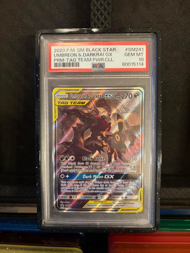Umbreon & darkrai sm241 psa 10, Ophalen of Verzenden, Zo goed als nieuw