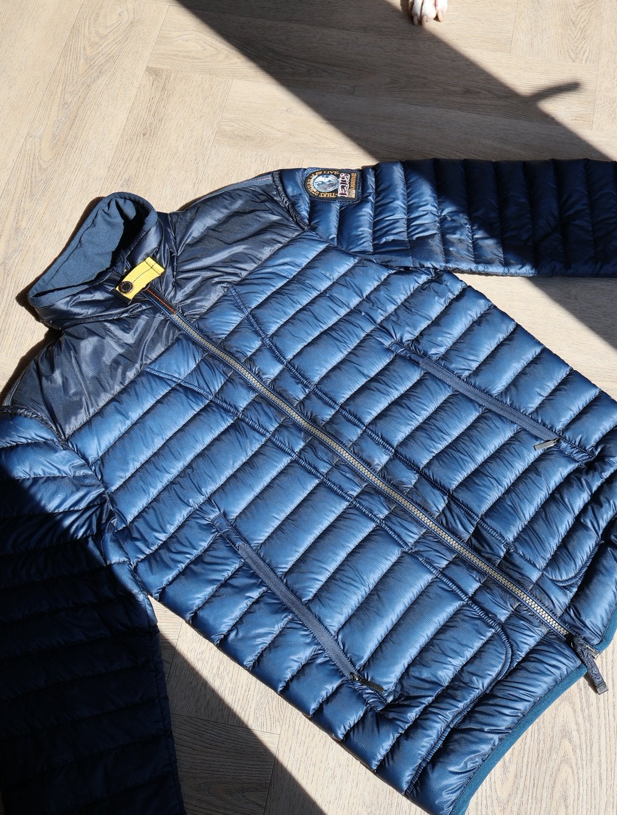 Parajumpers Puffer Jas – Donkerblauw, Kleding | Heren, Ophalen, Zo goed als nieuw, Maat 48/50 (M), Blauw