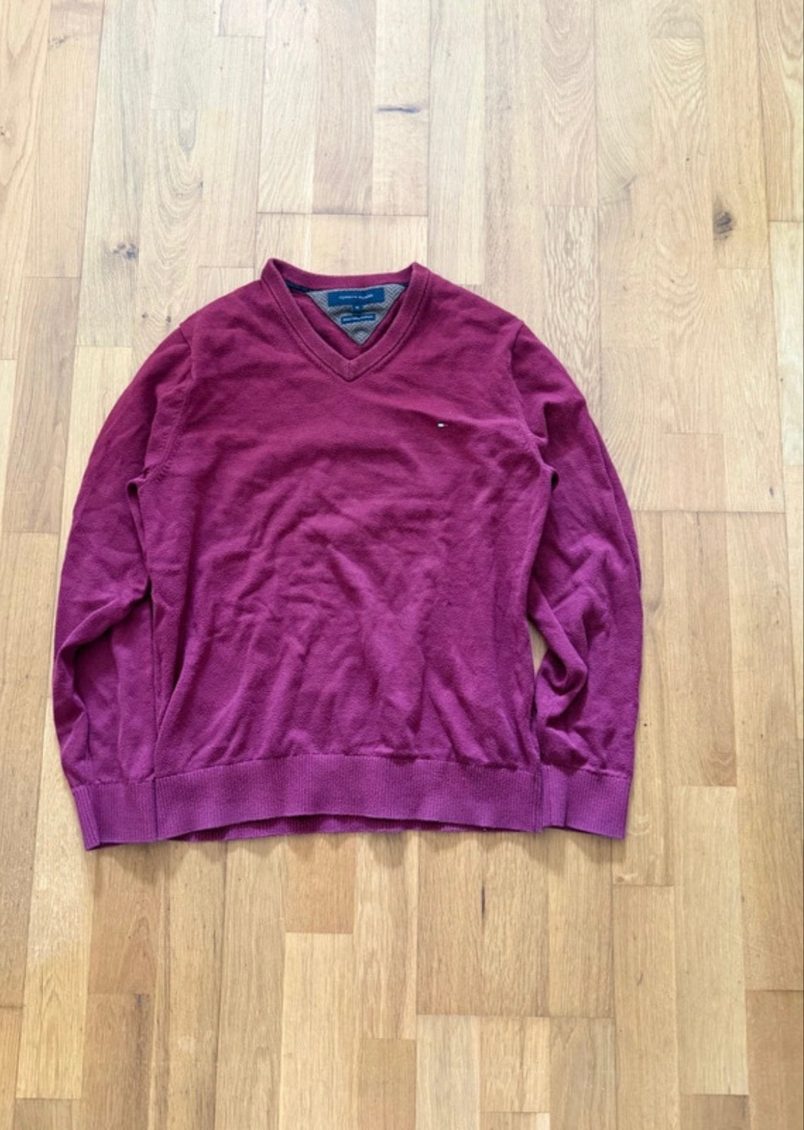 Tommy Hilfiger V-hals trui - Pima Katoen Cashmere - Maat M, Kleding | Heren, Ophalen of Verzenden, Zo goed als nieuw, Maat 48/50 (M)
