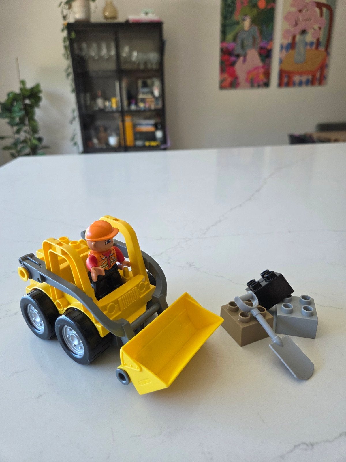 Lego Duplo 5650 Graafmachine met bouwvakker en accessoires, Ophalen of Verzenden, Gebruikt, Overige merken
