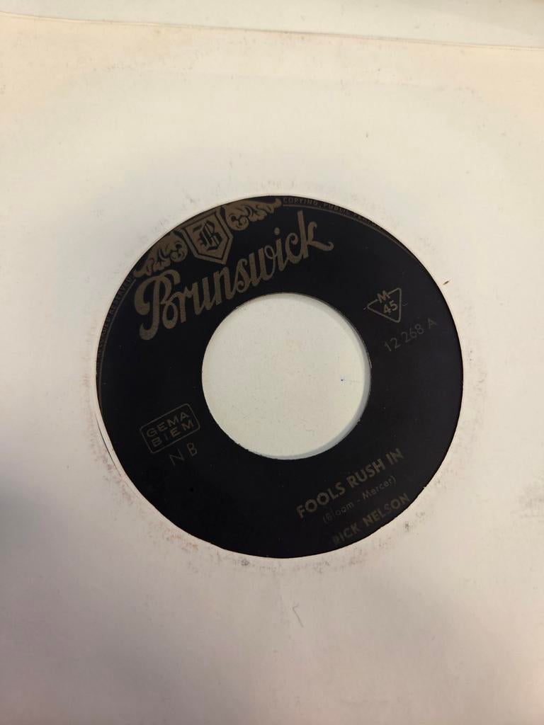 Rick Nelson Fools Rush in 7 inch singel, Ophalen of Verzenden, Gebruikt, Overige formaten