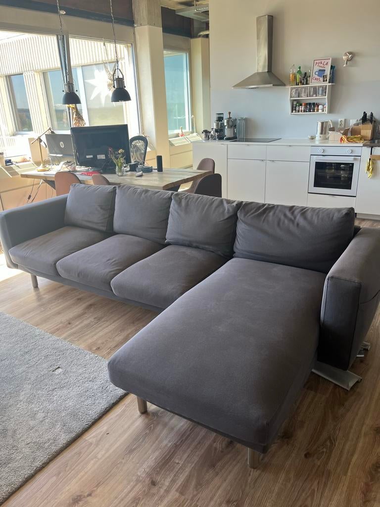 Comfortabele grijze bank Ikea Vimle (2 parts), Huis en Inrichting, Ophalen, 250 tot 300 cm, Gebruikt, 100 tot 125 cm