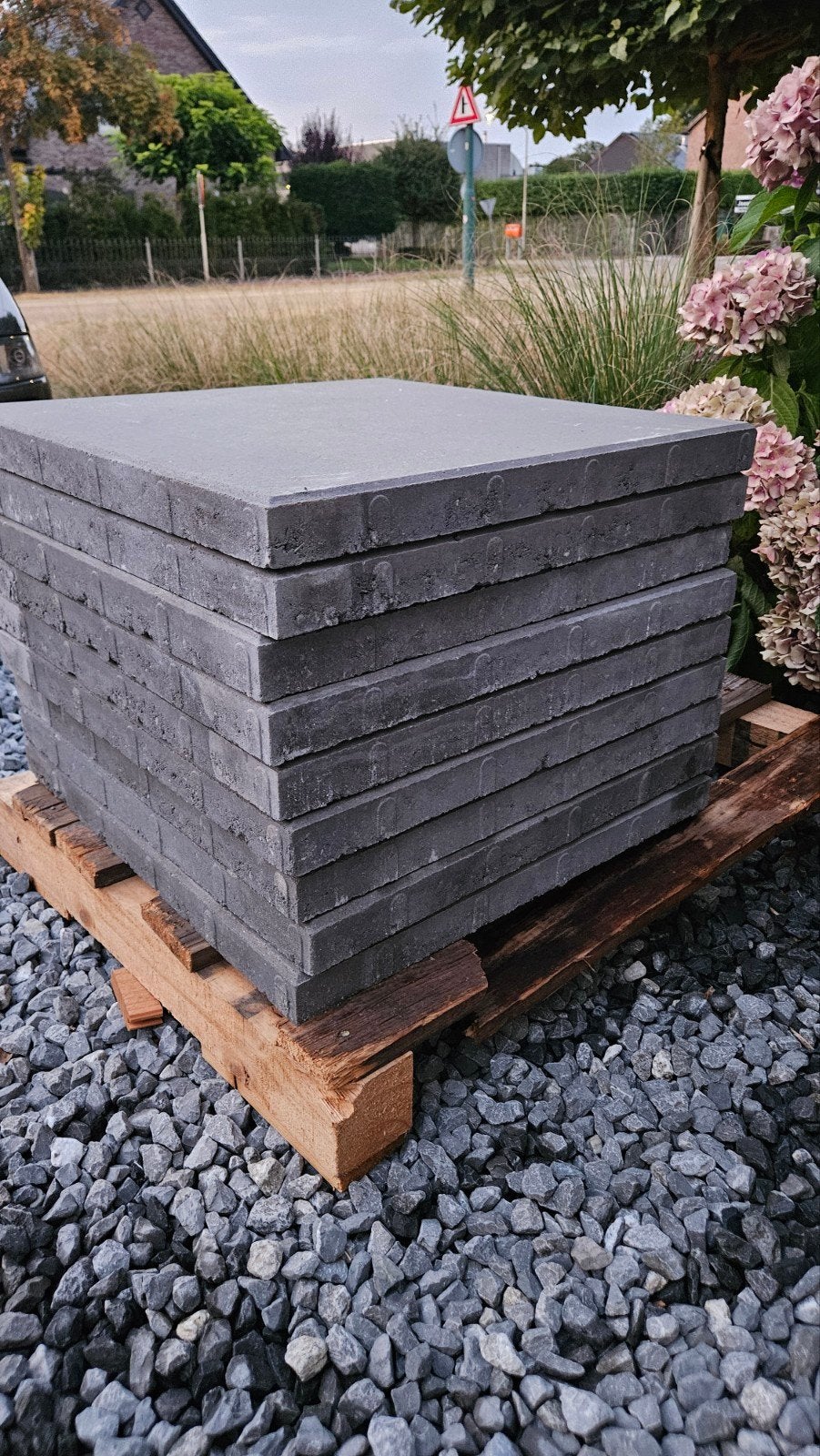 9 Betonnen terrastegels 50x50 - Grijs - Nieuw, Ophalen, Zo goed als nieuw, Minder dan 5 m², Beton