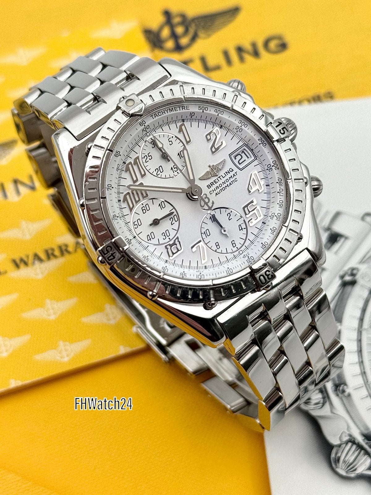 Breitling Chronomat A13050.1 ‘Vitesse. | Doos & papieren 99., Staal, Gebruikt, Staal, Breitling
