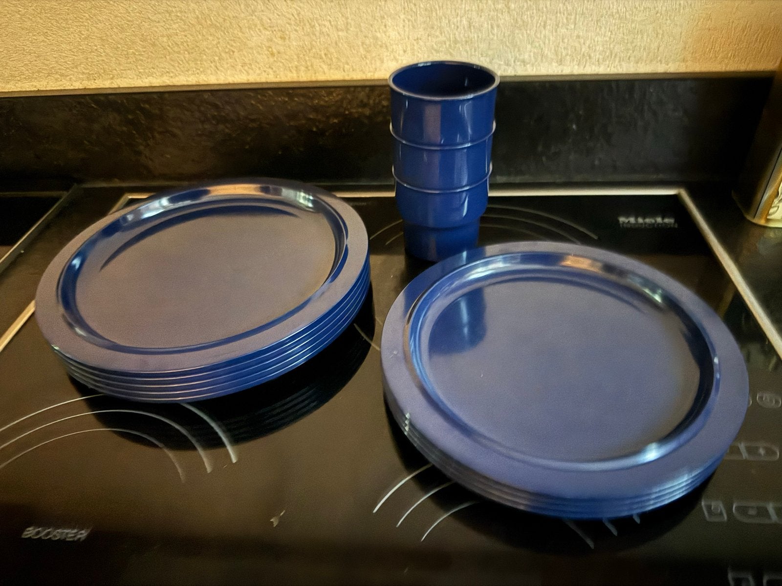 Mepal Rosti borden en bekers - Donkerblauw, Kunststof, Gebruikt, Mepal, Ophalen of Verzenden